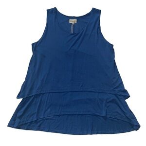 NEW Papa Vancouver Blue Bamboo Fiber Tiered Tunic Top US XL